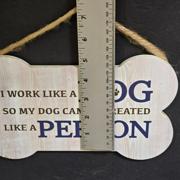 Dog Lovers Hanging Wall Sign & Magnet Set "I Work Like A Dog" & "Live Love Bark" - Picture 4 of 7